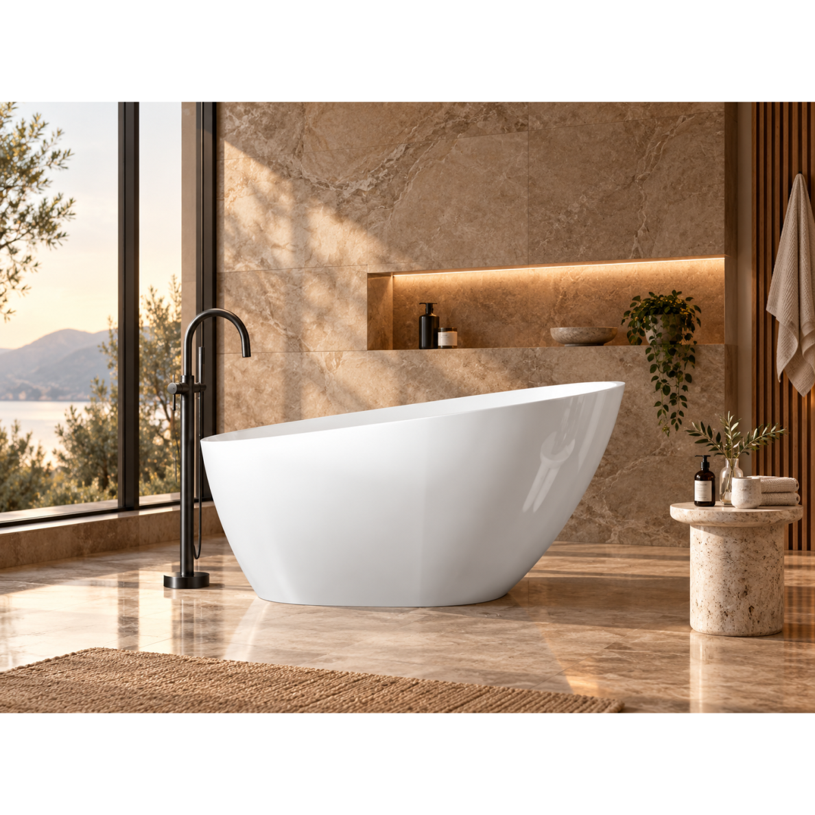 Lieto akmens vonia Bathesa Vela 1400x740x710 mm. Lieto akmens vonia Bathesa Vela 1400x740x710 mm.