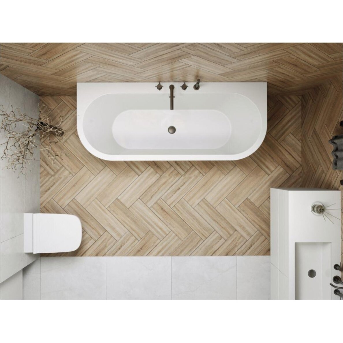 Lieto akmens vonia Bathesa Elina 1700x700x562 mm. 1