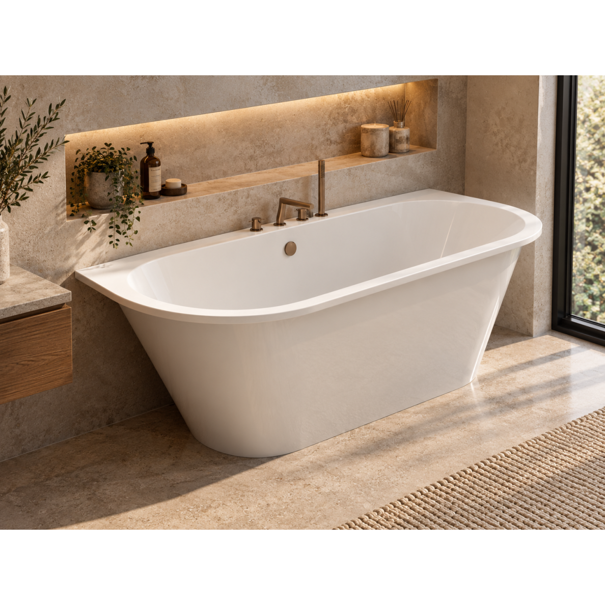 Lieto akmens vonia Bathesa Elina 1700x700x562 mm. Lieto akmens vonia Bathesa Elina 1700x700x562 mm.
