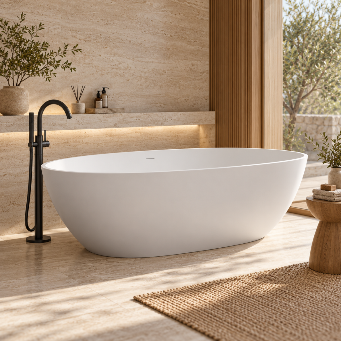 Lieto akmens vonia Bathesa Manta 1800x870x560 mm. Lieto akmens vonia Bathesa Manta 1800x870x560 mm.