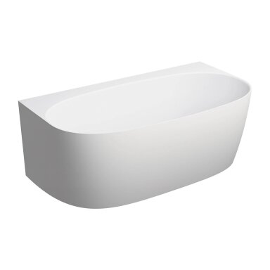 Baltos matinės spalvos lieto marmuro vonia Omnires M+ Valencia 158 x 86 cm Baltos matinės spalvos lieto marmuro vonia Omnires M+ Valencia 158 x 86 cm