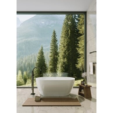 Balta matinė Solid Surface vonia Bathesa Linda 1550x805 mm.