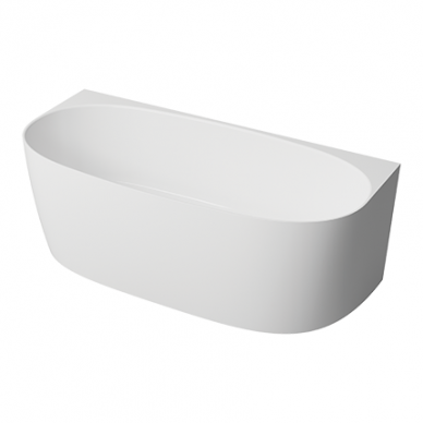 Lieto marmuro vonia Omnires Marble+ Valencia balta blizgi 158 x 77 cm 2