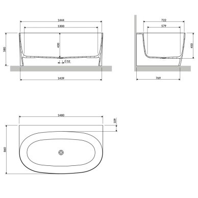 Lieto marmuro vonia Omnires Marble+ Valencia balta blizgi 148 x 86 cm 3 Lieto marmuro vonia Omnires Marble+ Valencia balta blizgi 148 x 86 cm 3