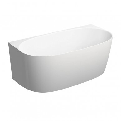 Lieto marmuro vonia Omnires Marble+ Valencia balta blizgi 148 x 86 cm