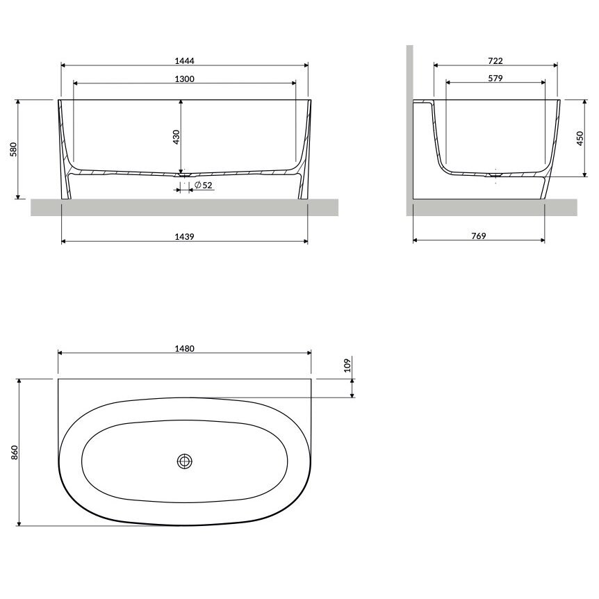 Lieto marmuro vonia Omnires Marble+ Valencia balta blizgi 148 x 86 cm 3 Lieto marmuro vonia Omnires Marble+ Valencia balta blizgi 148 x 86 cm 3