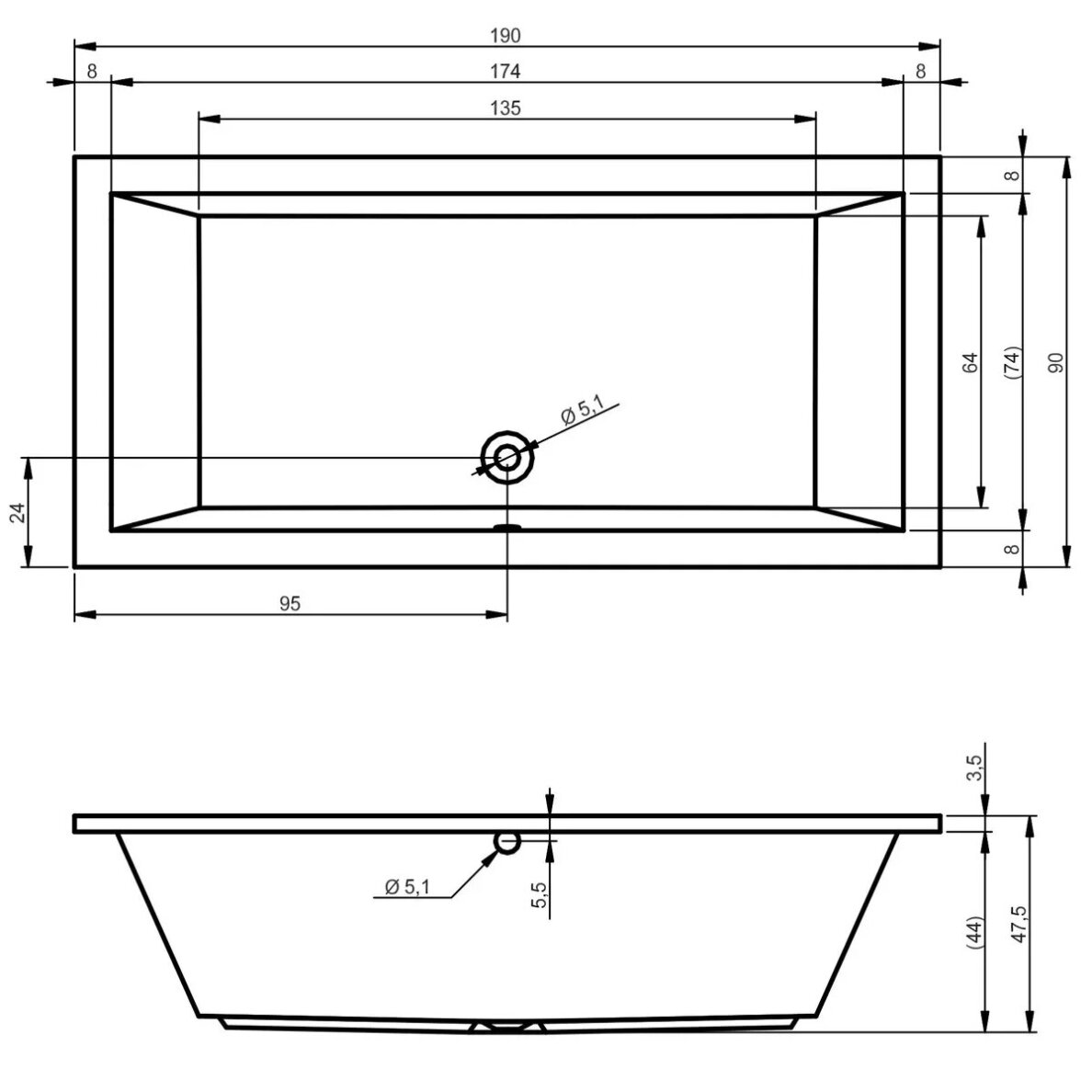 Masažinė vonia RIHO Lusso 190x90 cm Joy 6+6+2/14+šviesa + BLUETOOTH, balta 3 Masažinė vonia RIHO Lusso 190x90 cm Joy 6+6+2/14+šviesa + BLUETOOTH, balta 3