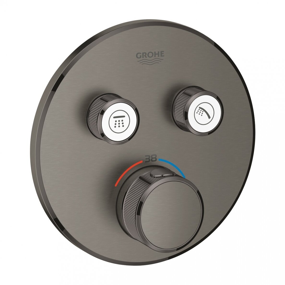 Grohe Grotherm Smartcontrol 2 funkcijų dekoratyvinė maišytuvo dalis, brushed hard graphite Grohe Grotherm Smartcontrol 2 funkcijų dekoratyvinė maišytuvo dalis, brushed hard graphite