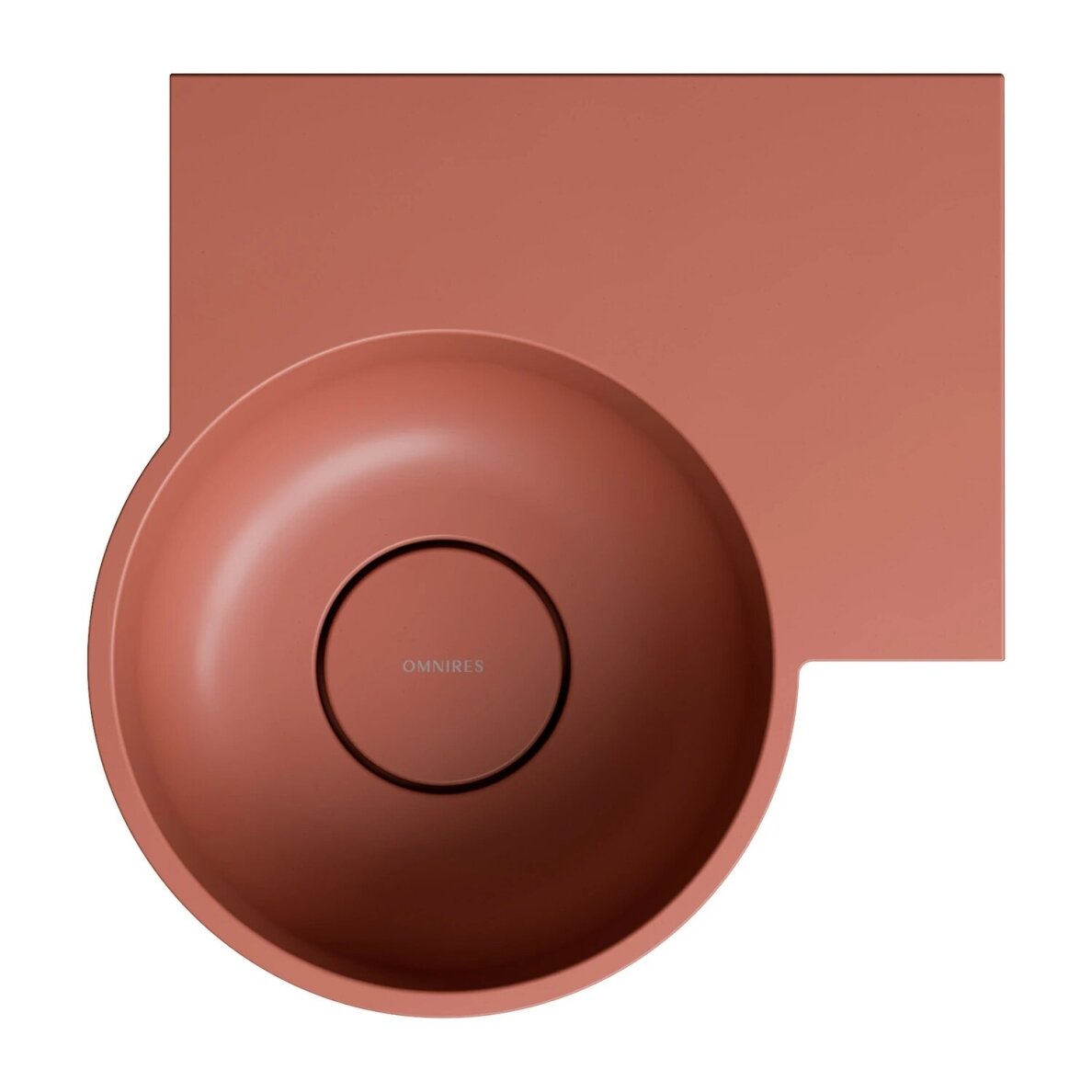 Matt terracotta spalvos pakabinamas/pastatomas ant stalviršio praustuvas Omnires OVO M+ 33 x 34 cm (dešinė) 2 Matt terracotta spalvos pakabinamas/pastatomas ant stalviršio praustuvas Omnires OVO M+ 33 x 34 cm (dešinė) 2