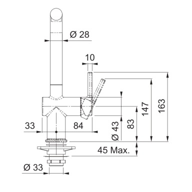 Maišytuvas plautuvei su fiksuotu snapu Franke Active L Maišytuvas plautuvei su fiksuotu snapu Franke Active L