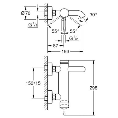 Maišytuvas voniai Grohe Essence New Maišytuvas voniai Grohe Essence New