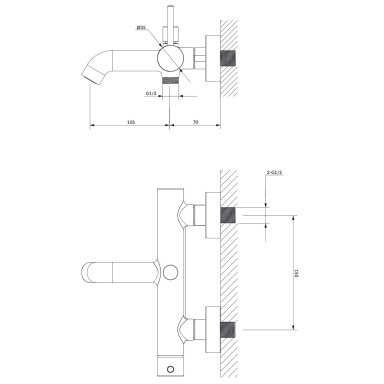 Maišytuvas voniai Omnires Y1230BL Y Maišytuvas voniai Omnires Y1230BL Y