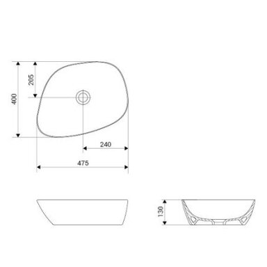 Matinės antracito spalvos pastatomas ant stalviršio Meissen Keramik KONTRA praustuvas 48 cm Matinės antracito spalvos pastatomas ant stalviršio Meissen Keramik KONTRA praustuvas 48 cm