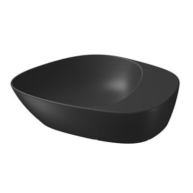 Matinės antracito spalvos pastatomas ant stalviršio praustuvas Meissen Keramik KONTRA 48 cm su lentynėle Matinės antracito spalvos pastatomas ant stalviršio praustuvas Meissen Keramik KONTRA 48 cm su lentynėle