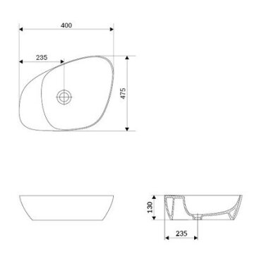 Matinės antracito spalvos pastatomas ant stalviršio praustuvas Meissen Keramik KONTRA 48 cm su lentynėle Matinės antracito spalvos pastatomas ant stalviršio praustuvas Meissen Keramik KONTRA 48 cm su lentynėle
