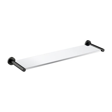 Stiklinė lentynėlė su grafito spalvos laikikliais Omnires Modern Project MP60930GR Stiklinė lentynėlė su grafito spalvos laikikliais Omnires Modern Project MP60930GR