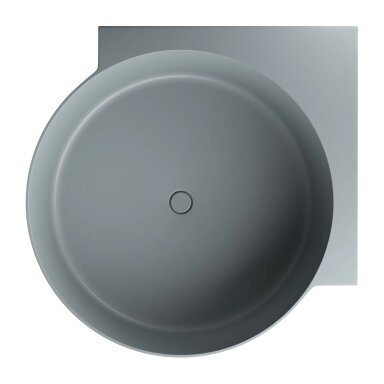 Matt ash grey spalvos apvali kampinė lieto akmens vonia Omnires OVO M+ 120 x 120 cm Matt ash grey spalvos apvali kampinė lieto akmens vonia Omnires OVO M+ 120 x 120 cm
