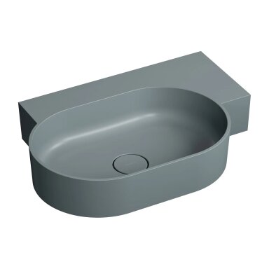 Matt ash grey spalvos pakabinamas/pastatomas ant stalviršio praustuvas Omnires OVO M+ 55 x 36 cm (dešinė) Matt ash grey spalvos pakabinamas/pastatomas ant stalviršio praustuvas Omnires OVO M+ 55 x 36 cm (dešinė)