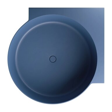 Matt midnight blue spalvos apvali kampinė lieto akmens vonia Omnires OVO M+ 120 x 120 cm Matt midnight blue spalvos apvali kampinė lieto akmens vonia Omnires OVO M+ 120 x 120 cm