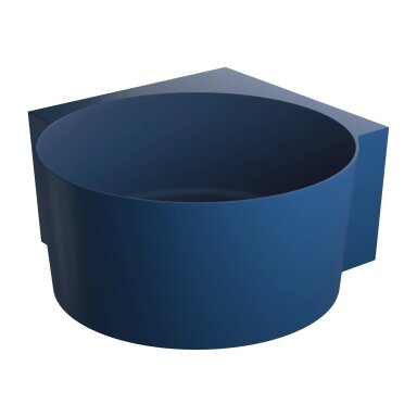 Matt midnight blue spalvos apvali kampinė lieto akmens vonia Omnires OVO M+ 120 x 120 cm Matt midnight blue spalvos apvali kampinė lieto akmens vonia Omnires OVO M+ 120 x 120 cm