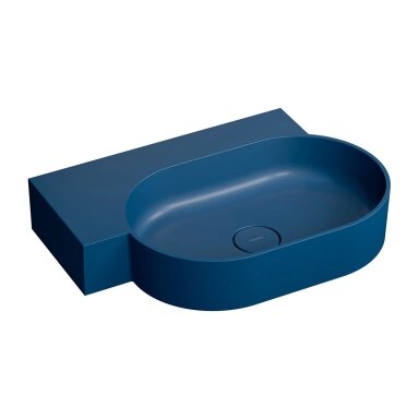 Matt midnight blue spalvos pakabinamas/pastatomas ant stalviršio praustuvas Omnires OVO M+ 64 x 44 cm (kairė) Matt midnight blue spalvos pakabinamas/pastatomas ant stalviršio praustuvas Omnires OVO M+ 64 x 44 cm (kairė)