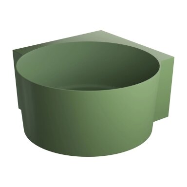 Matt olive spalvos apvali kampinė lieto akmens vonia Omnires OVO M+ 120 x 120 cm Matt olive spalvos apvali kampinė lieto akmens vonia Omnires OVO M+ 120 x 120 cm