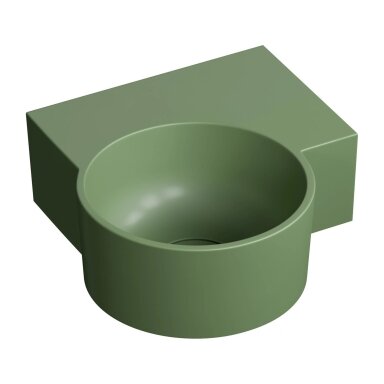 Matt olive spalvos pakabinamas/pastatomas ant stalviršio praustuvas Omnires OVO M+ 33 x 34 cm (dešinė) Matt olive spalvos pakabinamas/pastatomas ant stalviršio praustuvas Omnires OVO M+ 33 x 34 cm (dešinė)