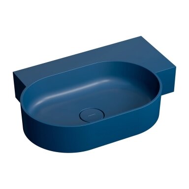 Matt midnight blue spalvos pakabinamas/pastatomas ant stalviršio praustuvas Omnires OVO M+ 64 x 44 cm (dešinė) Matt midnight blue spalvos pakabinamas/pastatomas ant stalviršio praustuvas Omnires OVO M+ 64 x 44 cm (dešinė)