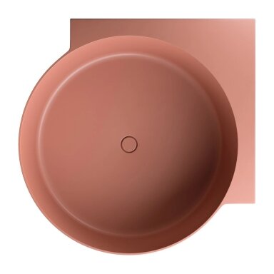 Matt terracotta spalvos apvali kampinė lieto akmens vonia Omnires OVO M+ 120 x 120 cm Matt terracotta spalvos apvali kampinė lieto akmens vonia Omnires OVO M+ 120 x 120 cm