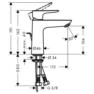 Maišytuvas praustuvui Hansgrohe Talis E 110 1 Maišytuvas praustuvui Hansgrohe Talis E 110 1