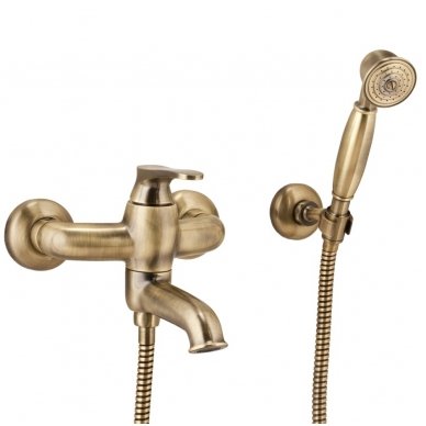 Maišytuvas voniai su dušo komplektu Omnires Art Deco Bronzinis