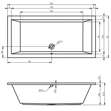 Masažinė vonia RIHO Lusso 190x90 cm Joy 6+6+2/14+šviesa + BLUETOOTH, balta 3 Masažinė vonia RIHO Lusso 190x90 cm Joy 6+6+2/14+šviesa + BLUETOOTH, balta 3