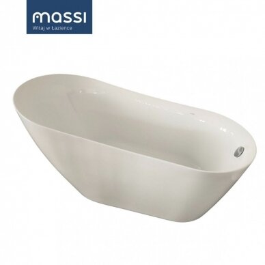 Massi Stilla laisvai pastatoma balta  akrilinė vonia, 150x70 cm