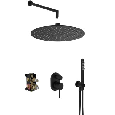 Matt Black spalvos potinkinė dušo sistema Teorema LAB 3.0 Matt Black spalvos potinkinė dušo sistema Teorema LAB 3.0