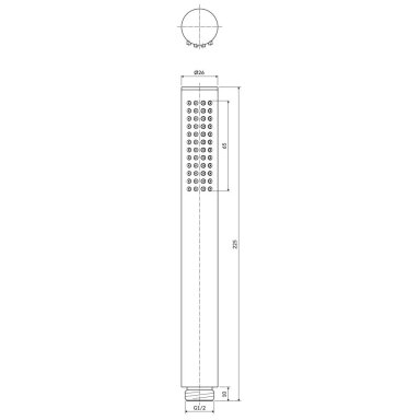 Šlifuoto žalvario dušo galvutė Omnires MICROPHONE Šlifuoto žalvario dušo galvutė Omnires MICROPHONE
