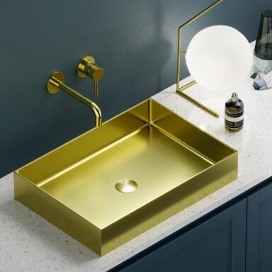 Metalinis praustuvas Karag Saturn 550x380x100mm brushed gold Metalinis praustuvas Karag Saturn 550x380x100mm brushed gold