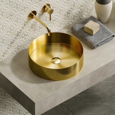 Metalinis praustuvas Karag Venus 380x380x110mm brushed gold Metalinis praustuvas Karag Venus 380x380x110mm brushed gold