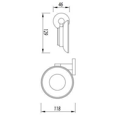 Muilinė su juodu laikikliu Omnires Modern Project MP60420BL
