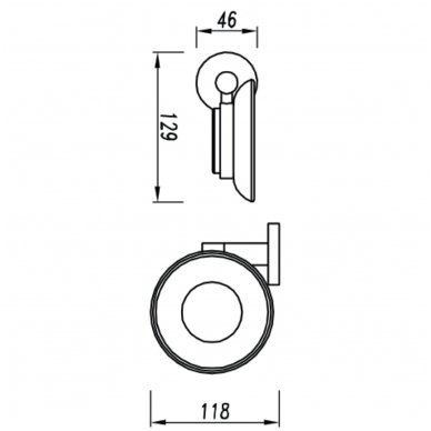 Muilinė su laikikliu Omnires Modern Project MP60420CR 1 Muilinė su laikikliu Omnires Modern Project MP60420CR 1
