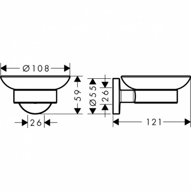 Muilinė su metaliniu laikikliu Hansgrohe Logis Universal 1 Muilinė su metaliniu laikikliu Hansgrohe Logis Universal 1
