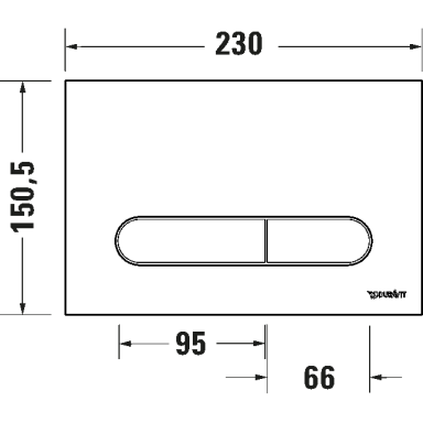 Mygtukas WC rėmui Durasystem Beta 100 baltas Mygtukas WC rėmui Durasystem Beta 100 baltas