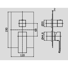 Nerūdijančio plieno spalvos potinkinė dušo sistema Paffoni ELLE 1 Nerūdijančio plieno spalvos potinkinė dušo sistema Paffoni ELLE 1