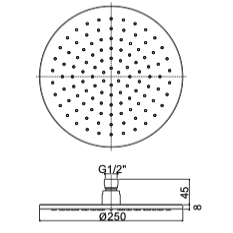 Nerūdijančio plieno potinkinė dušo sistema Paffoni Inox 4