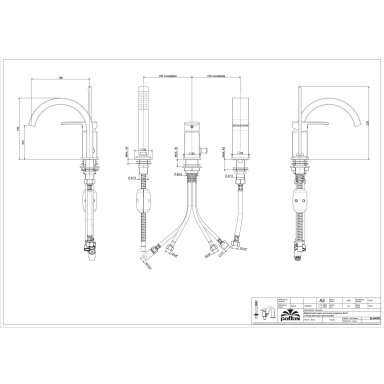 Nerūdijančio plieno spalvos maišytuvas voniai Paffoni ELLE su 3 išėjimais Nerūdijančio plieno spalvos maišytuvas voniai Paffoni ELLE su 3 išėjimais