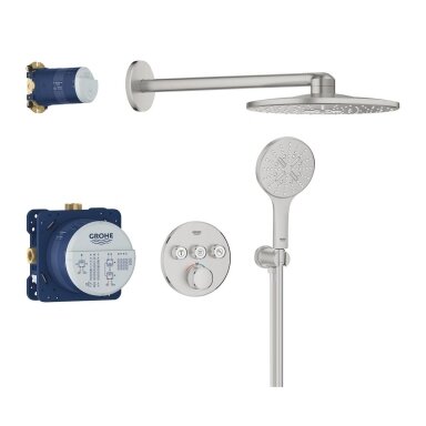 Nerūdijančio plieno spalvos potinkinė termostatinė dušo sistema Grohe Grohtherm SmartControl 310 Nerūdijančio plieno spalvos potinkinė termostatinė dušo sistema Grohe Grohtherm SmartControl 310