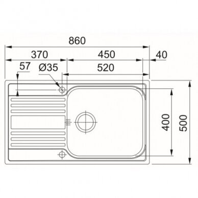 Nerūdijančio plieno plautuvė Franke Rapid RPX 611-86 XL 1