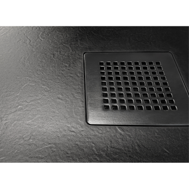 New Trendy Mori akmens masės dušo padėklas su natūralaus akmens struktūra, juodas, kvadratinis, 90x90x3cm 2 New Trendy Mori akmens masės dušo padėklas su natūralaus akmens struktūra, juodas, kvadratinis, 90x90x3cm 2