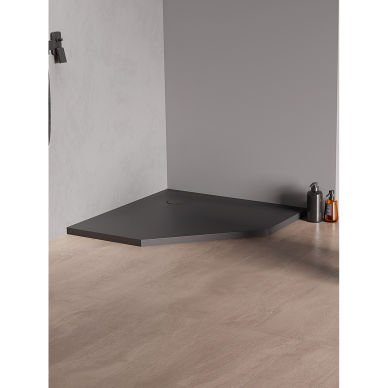 New Trendy „Nex Shade“ akmens masės dušo padėklas, penkiakampis, antracito spalvos, 90x90x3.5 New Trendy „Nex Shade“ akmens masės dušo padėklas, penkiakampis, antracito spalvos, 90x90x3.5