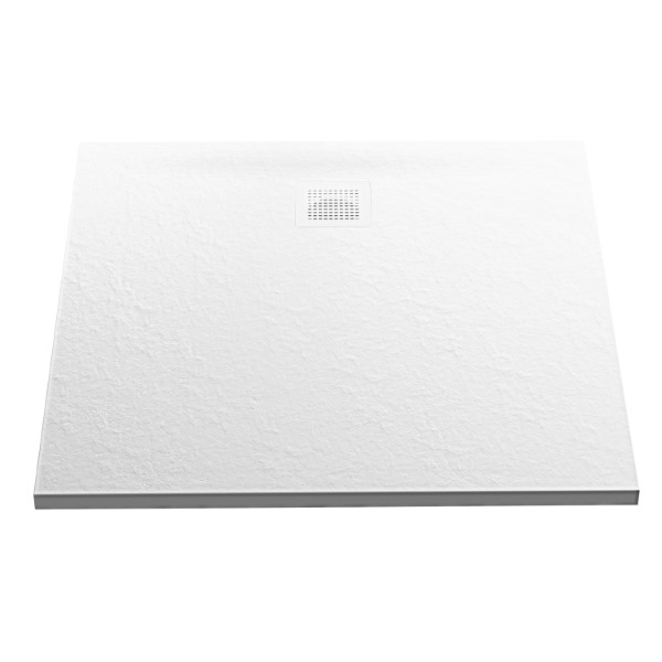 New Trendy Mori akmens masės dušo padėklas su natūralaus akmens struktūra, baltas, kvadratinis, 90x90x3cm 1 New Trendy Mori akmens masės dušo padėklas su natūralaus akmens struktūra, baltas, kvadratinis, 90x90x3cm 1