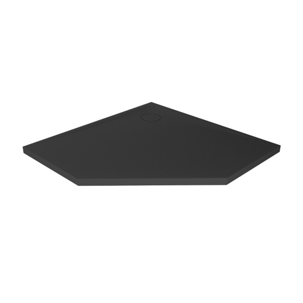New Trendy „Nex Shade“ akmens masės dušo padėklas, penkiakampis, antracito spalvos, 90x90x3.5 1